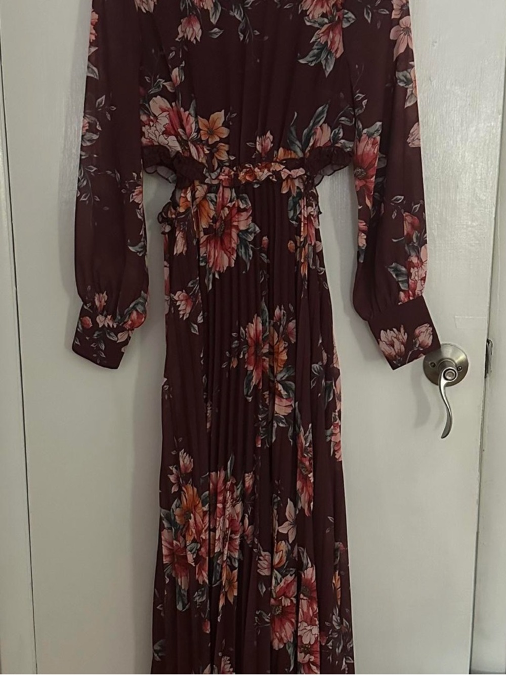 Vici Burgundy Floral Printed Maxi Dress